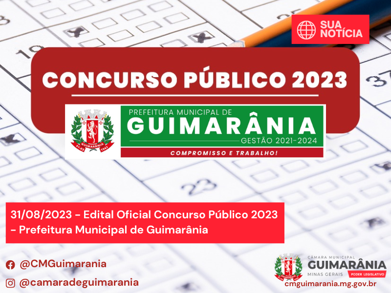 Edital Oficial Concurso Público 2023 - Prefeitura Municipal de Guimarânia
